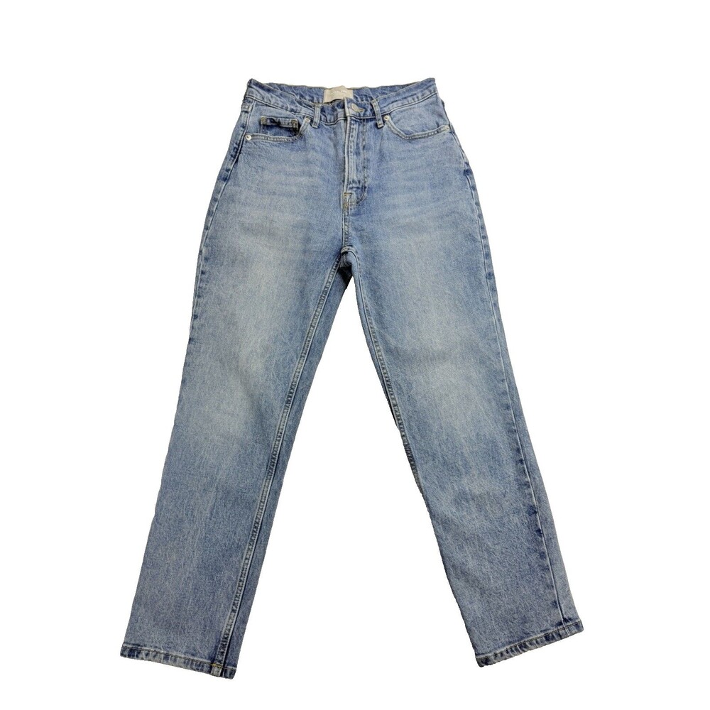 Everlane Original Cheeky Jean Womens 27 Blue High Rise Straight Leg Crop Organic